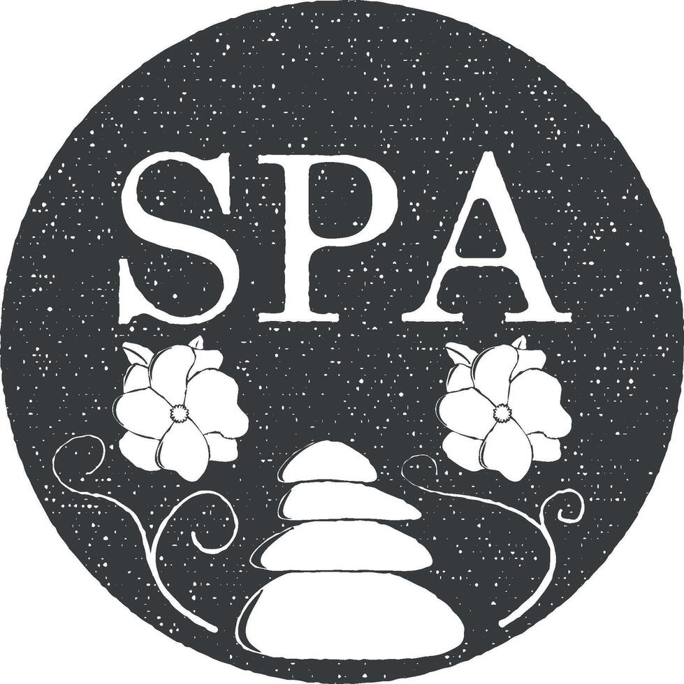 spa salão logotipo vetor ícone ilustração com carimbo efeito