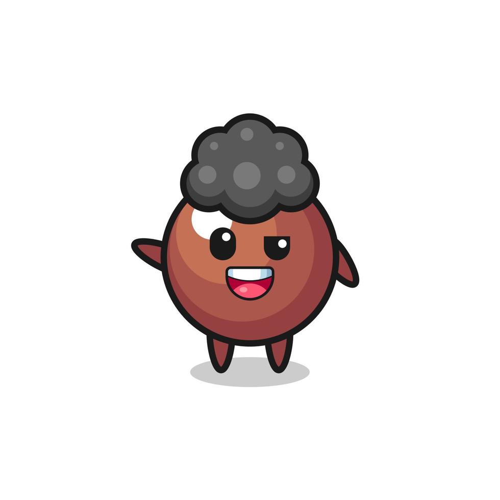 personagem de bola de chocolate como o garoto afro vetor