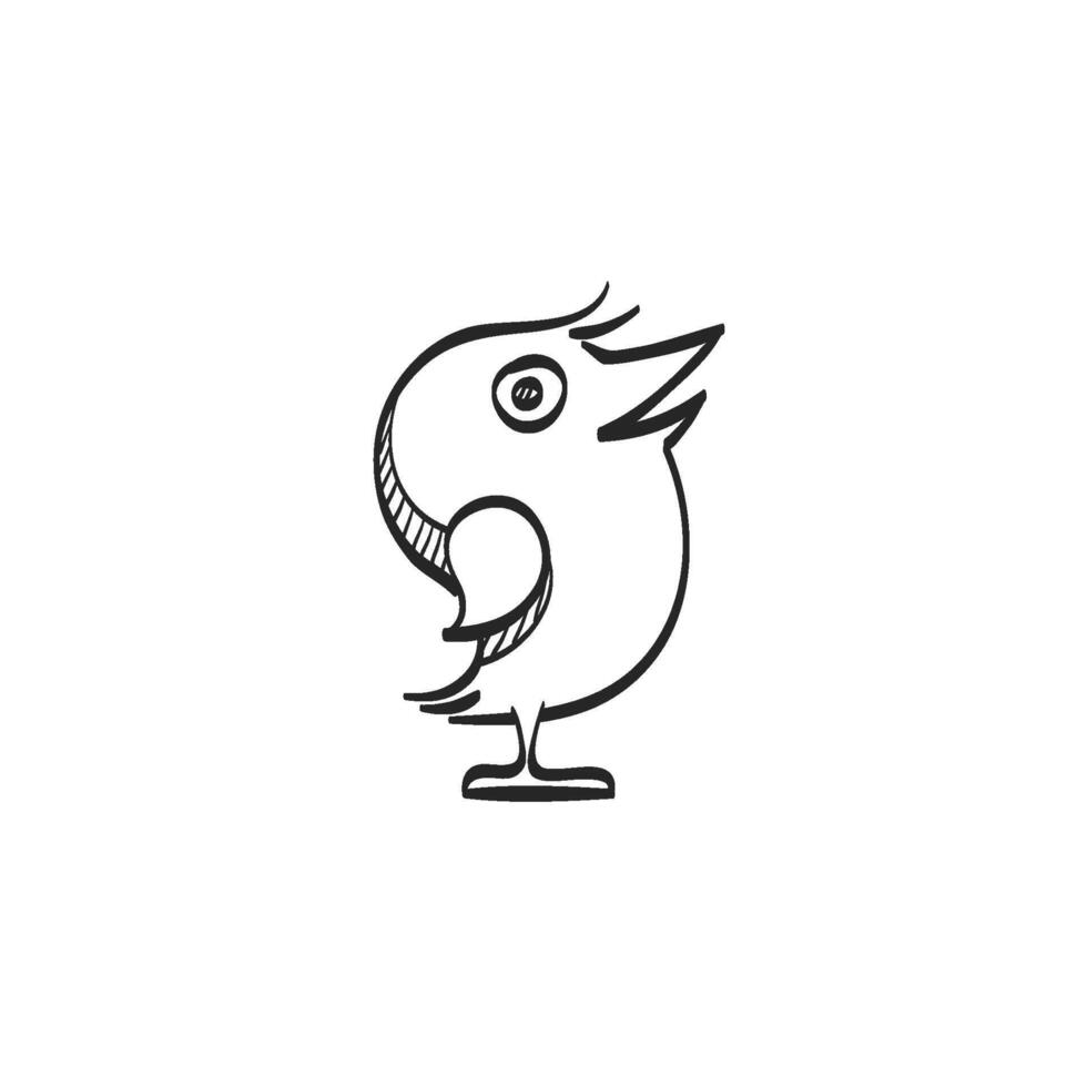 mão desenhado esboço ícone pássaro vetor