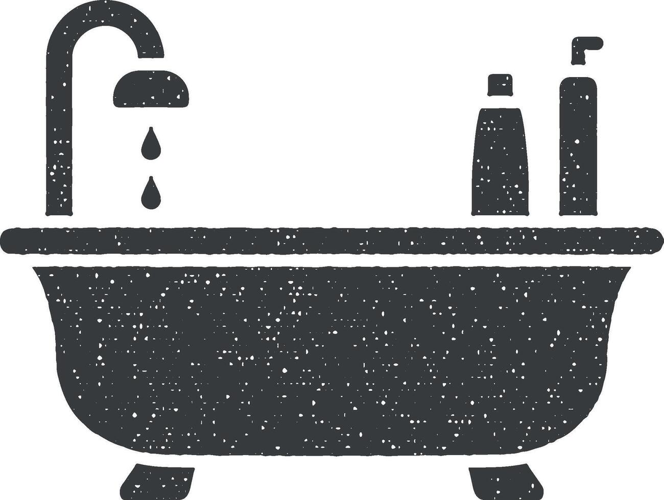 banheira, chuveiro ícone vetor ilustração dentro carimbo estilo
