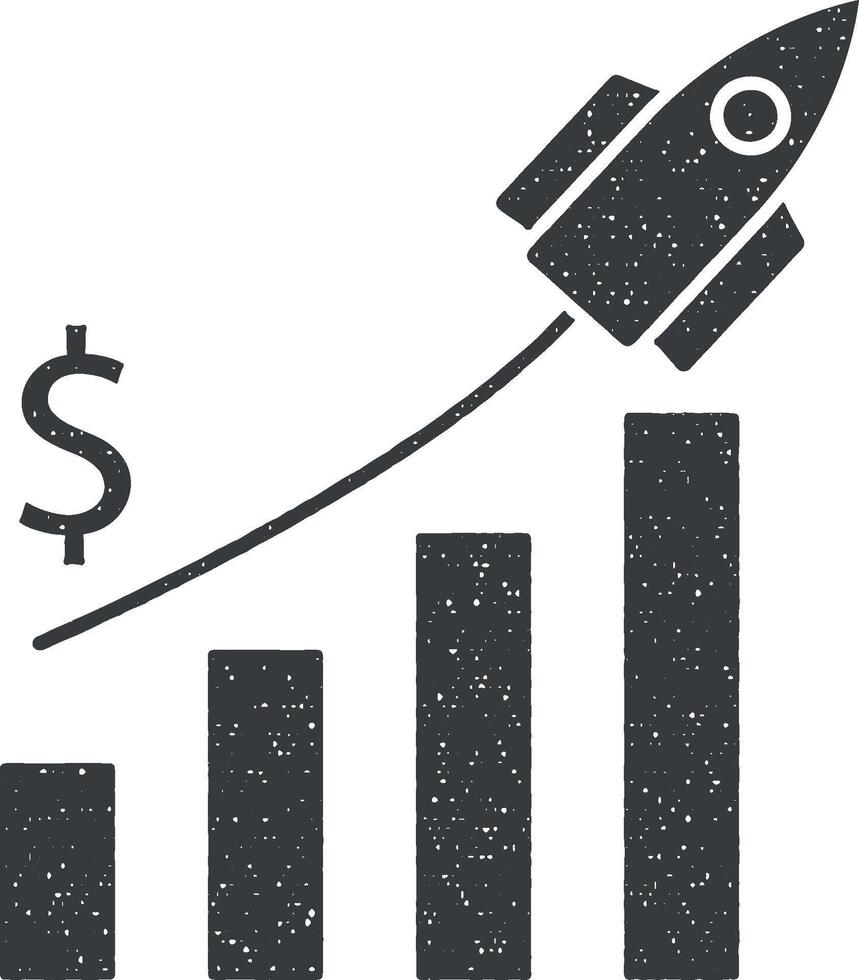 dólar trabalhos comece ícone vetor ilustração dentro carimbo estilo