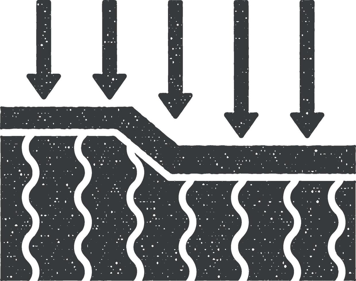 colchão, elasticidade, Setas; flechas ícone vetor ilustração dentro carimbo estilo