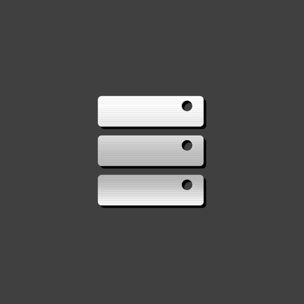 servidor prateleira ícone dentro metálico cinzento cor estilo.computador dados Arquivo hospedagem vetor
