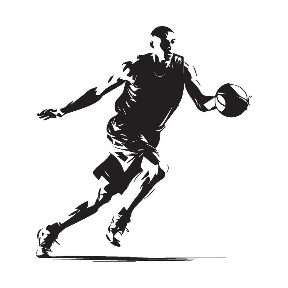 basquetebol jogador silhueta vetor ilustração.