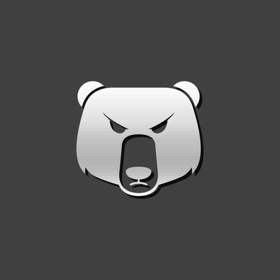 Urso ícone dentro metálico cinzento cor estilo. finança especulação tendência vetor