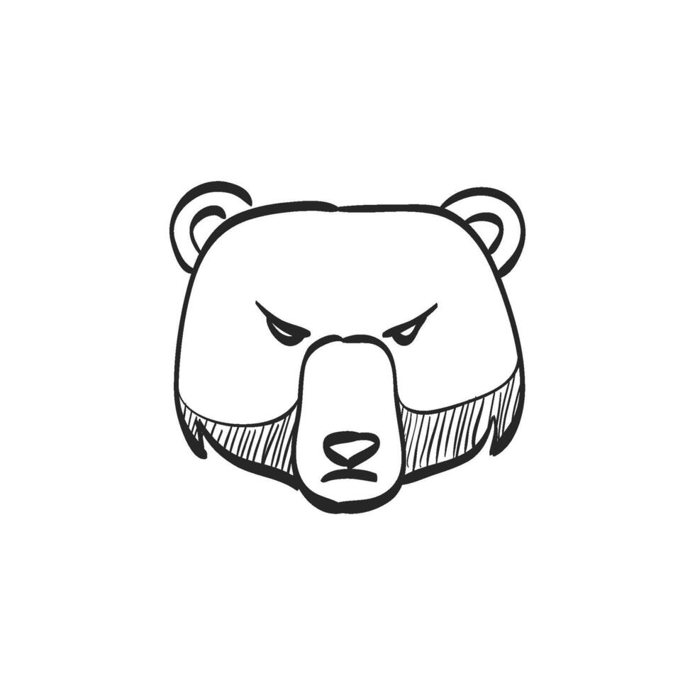 mão desenhado esboço ícone Urso vetor