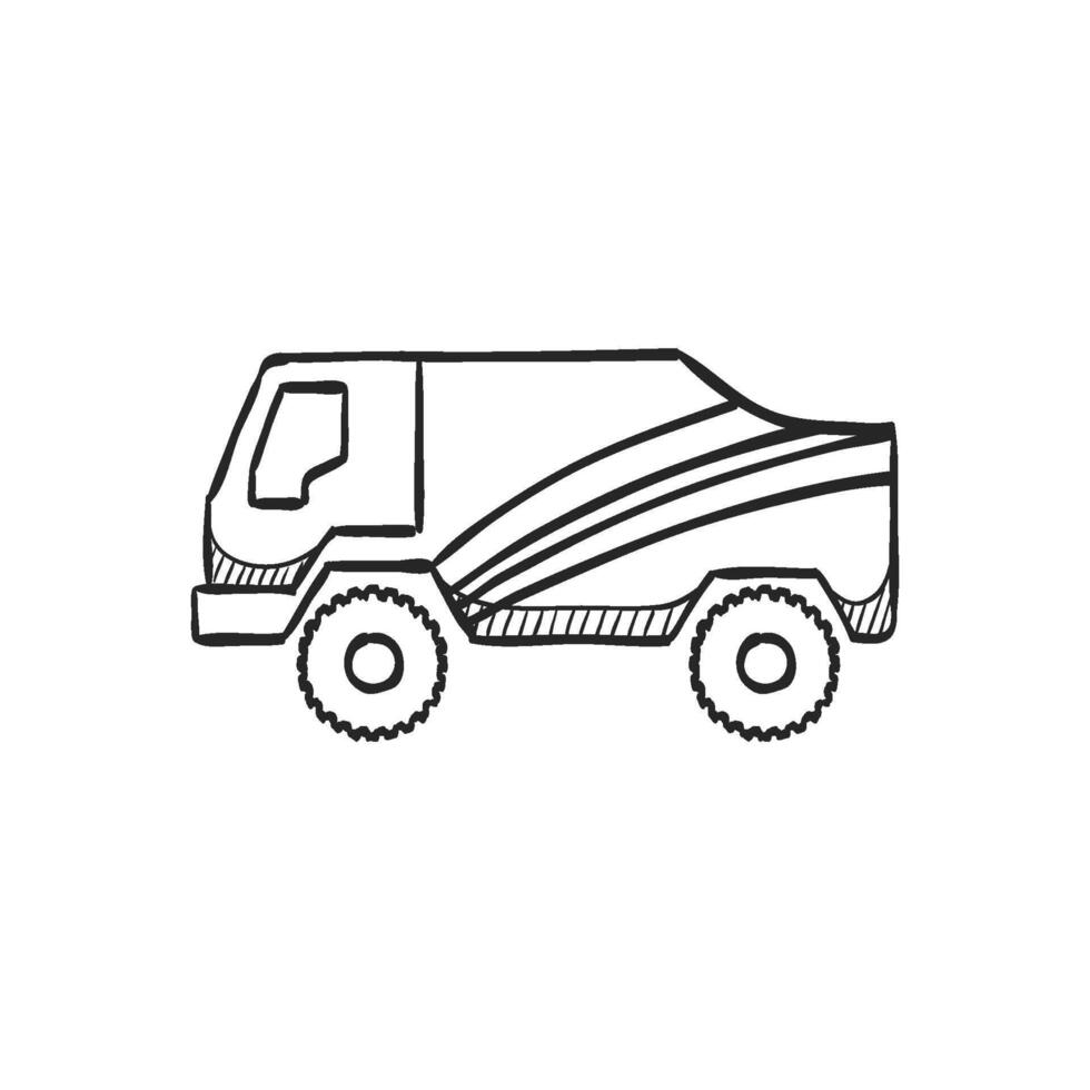 mão desenhado esboço ícone comício caminhão vetor