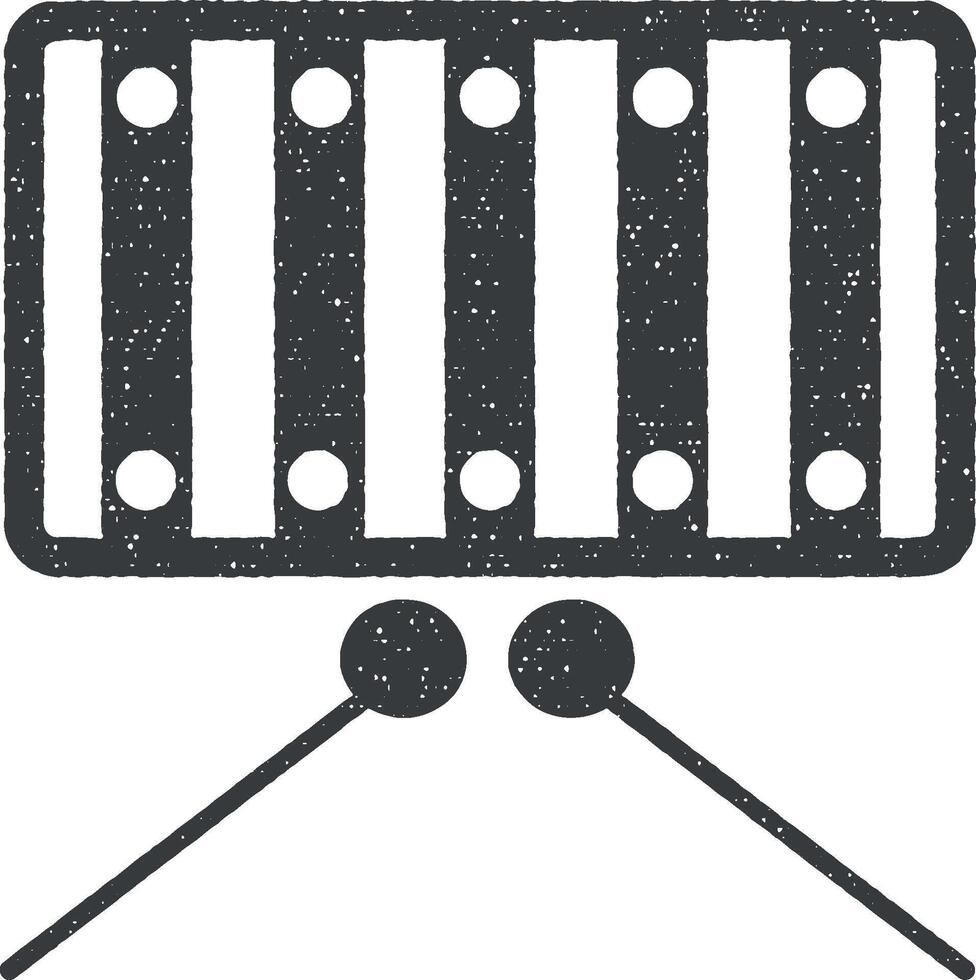 bebê vibrafone marimba vetor ícone ilustração com carimbo efeito