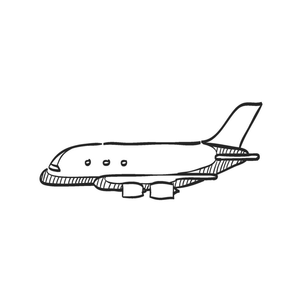 mão desenhado esboço ícone avião vetor