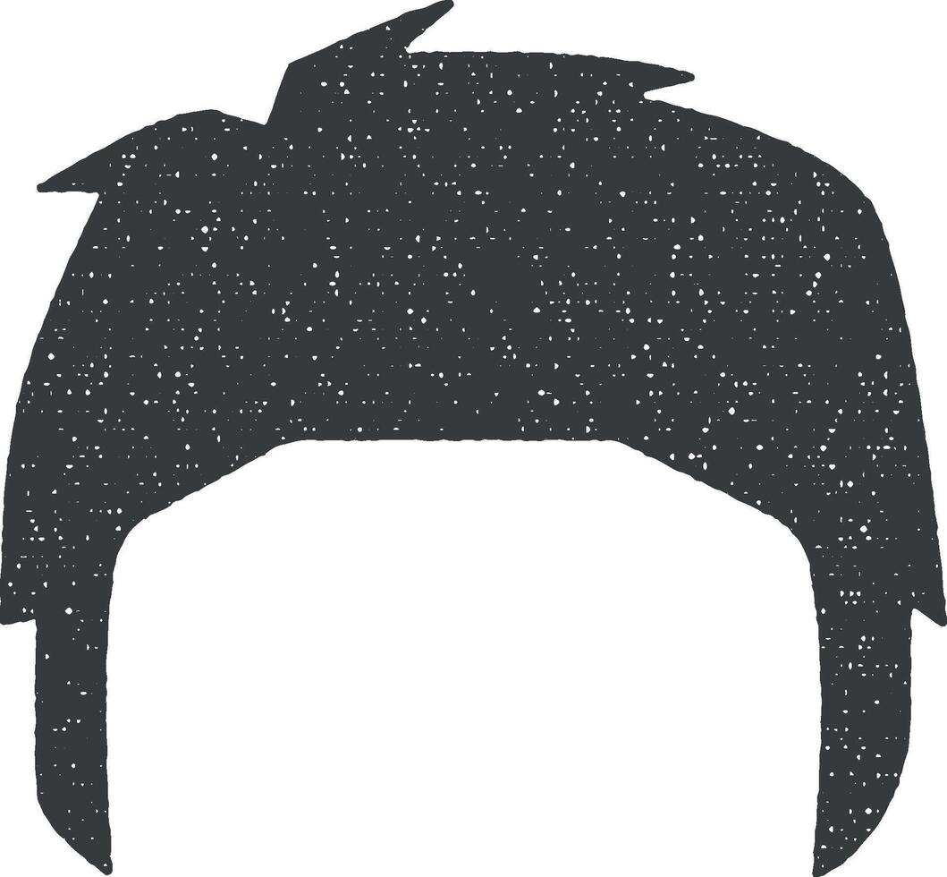 cabelo, mulher, corte de cabelo César vetor ícone ilustração com carimbo efeito