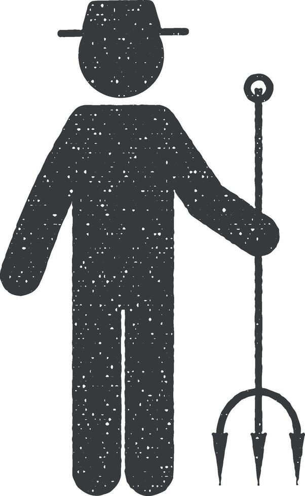 homem homem com forquilhas vetor ícone ilustração com carimbo efeito