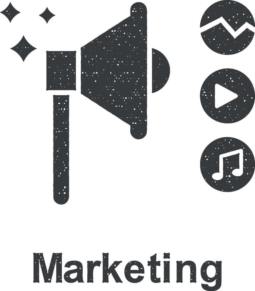 conectados marketing, marketing vetor ícone ilustração com carimbo efeito