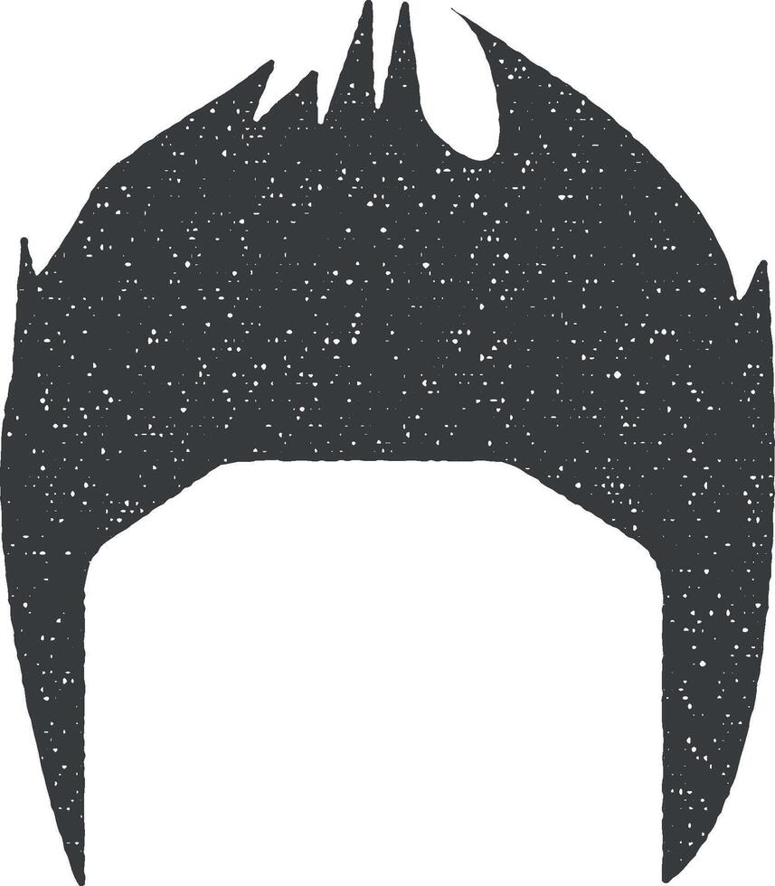cabelo, mulher, corte de cabelo moicano vetor ícone ilustração com carimbo efeito
