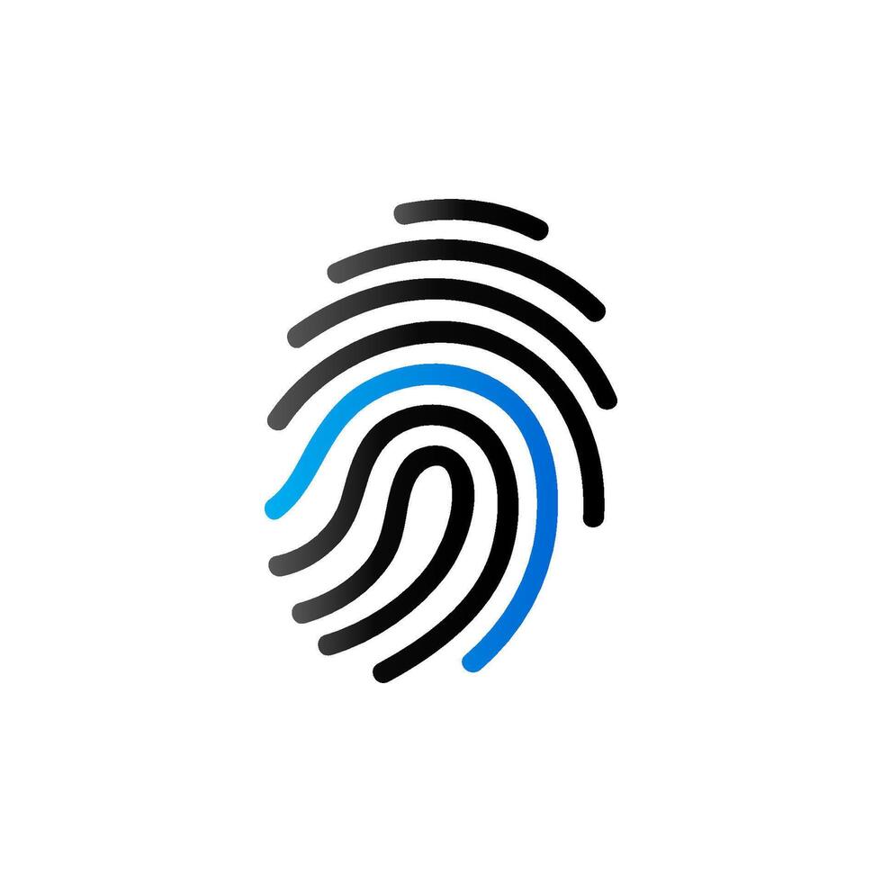 impressão digital ícone dentro duo tom cor. Ciência segurança crime identidade vetor