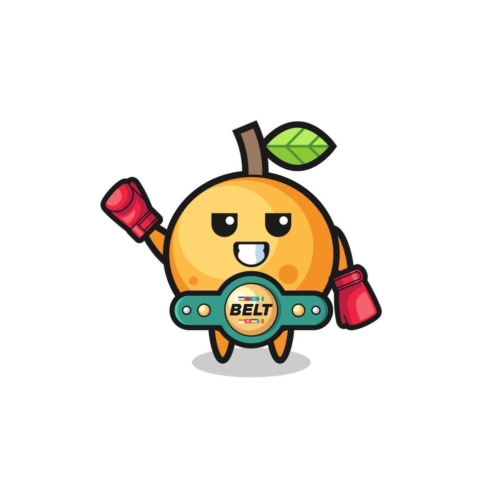 personagem mascote do boxer de frutas laranja vetor