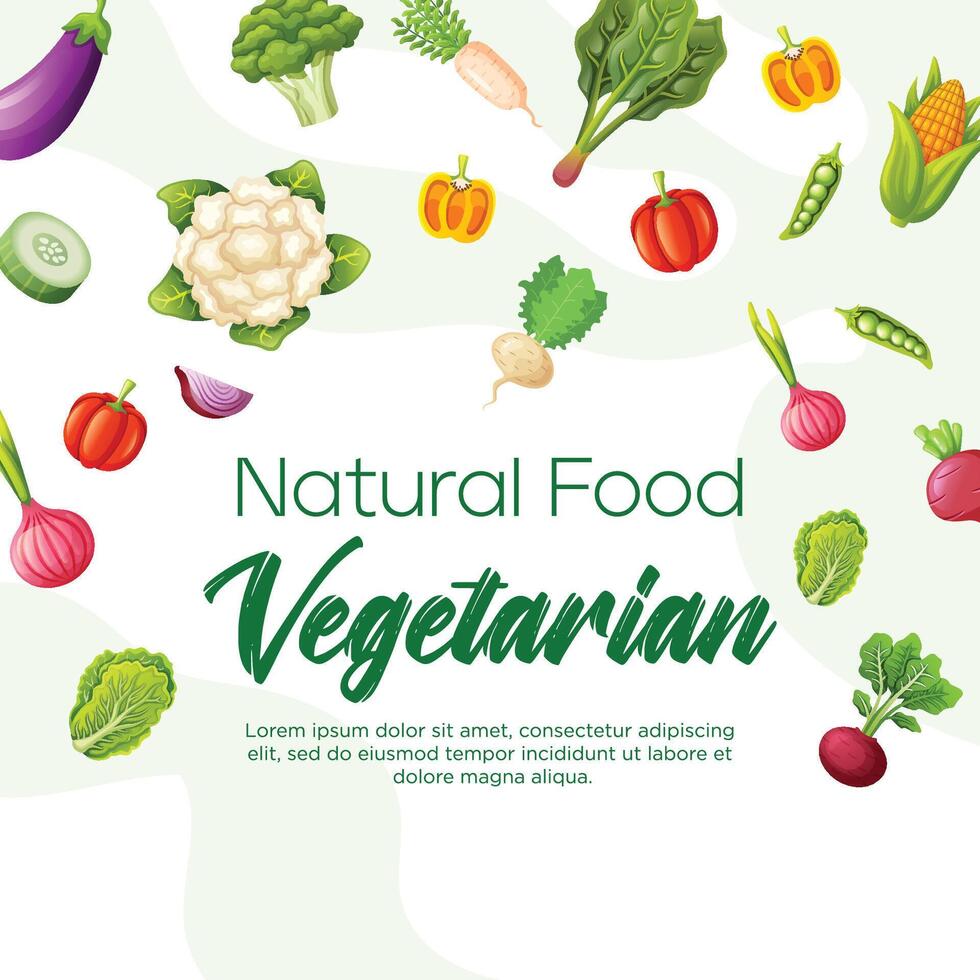 postar modelo para vegetariano ou orgânico produtos vetor