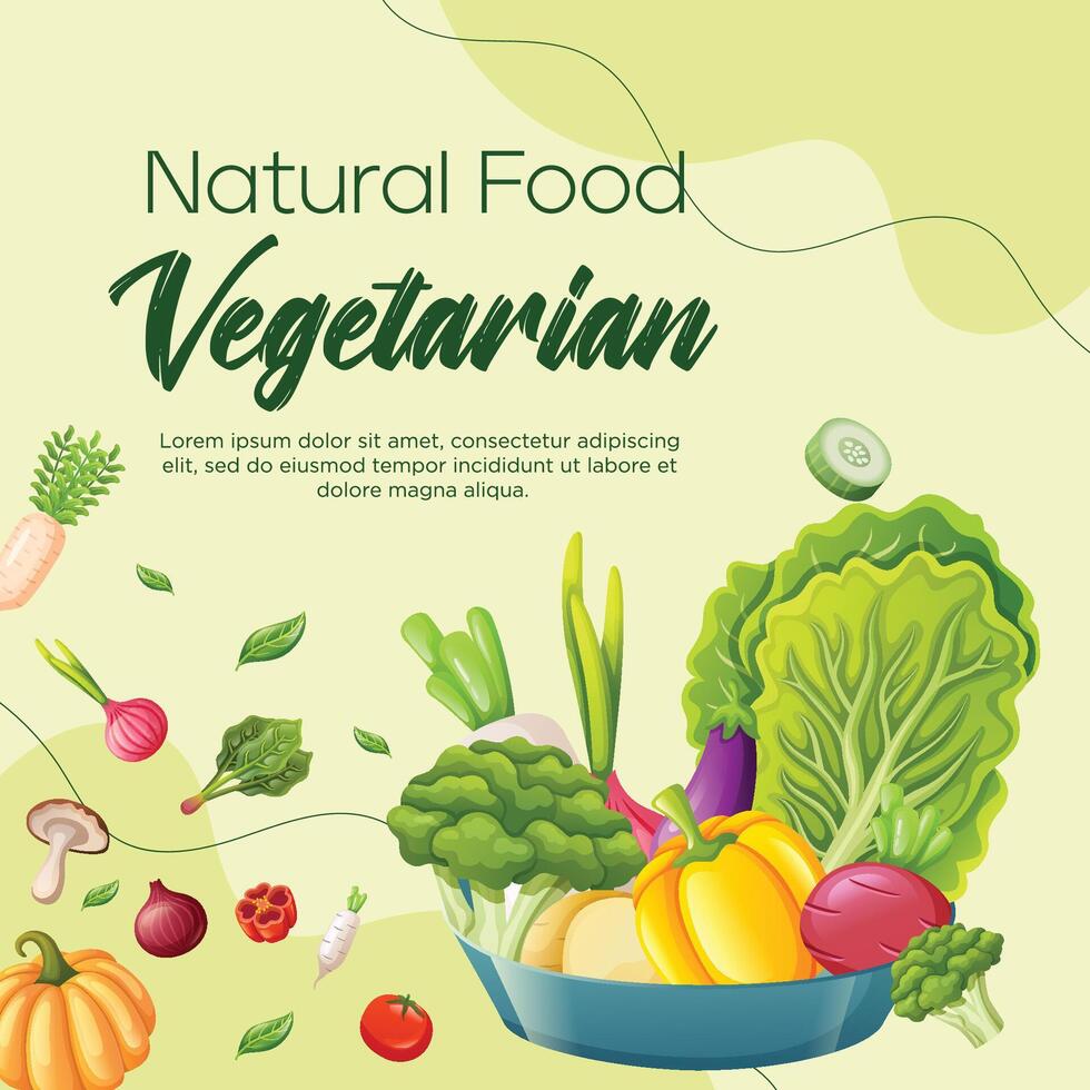 postar modelo para vegetariano ou orgânico produtos vetor