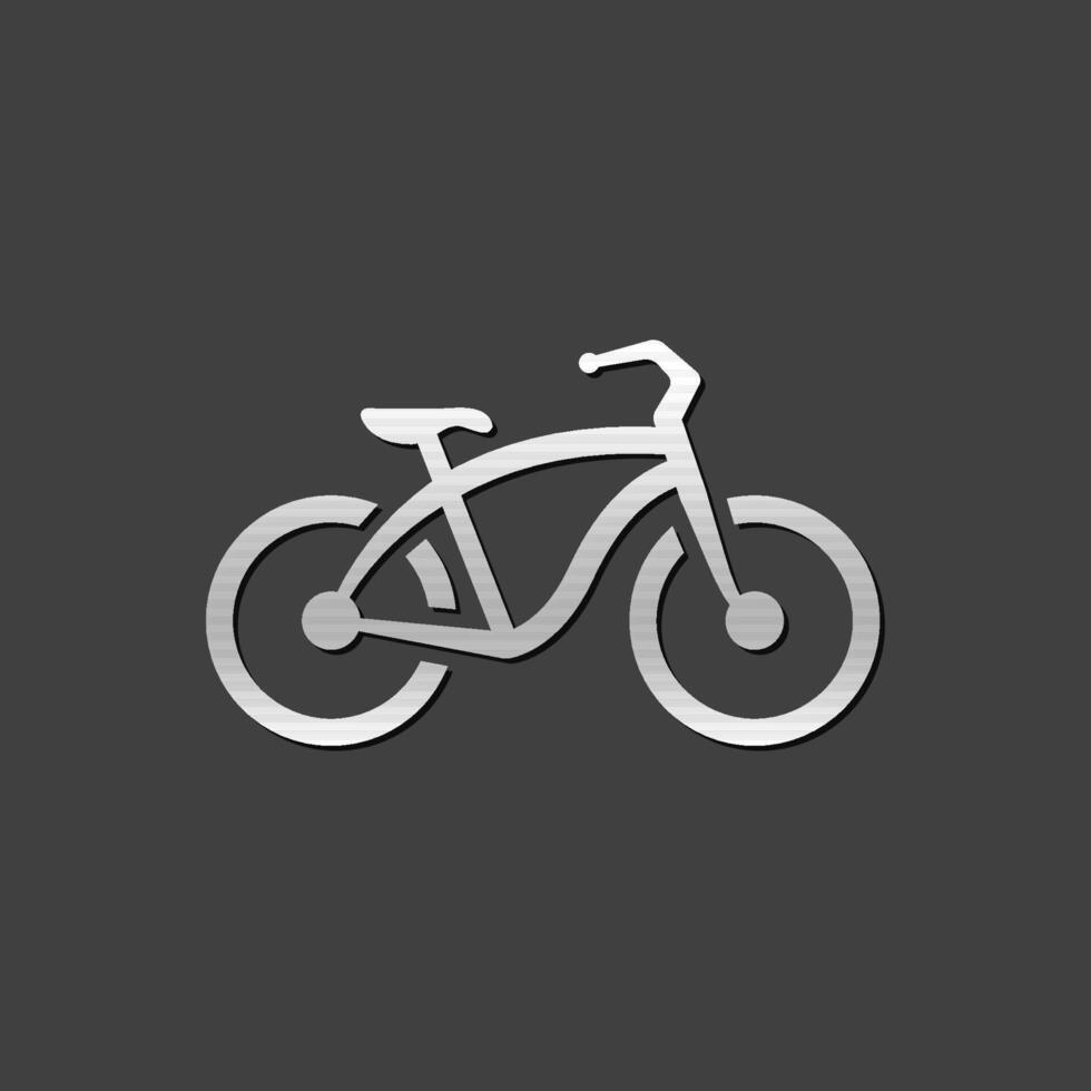 baixo cavaleiro bicicleta ícone dentro metálico cinzento cor estilo. esporte urbano transporte vetor