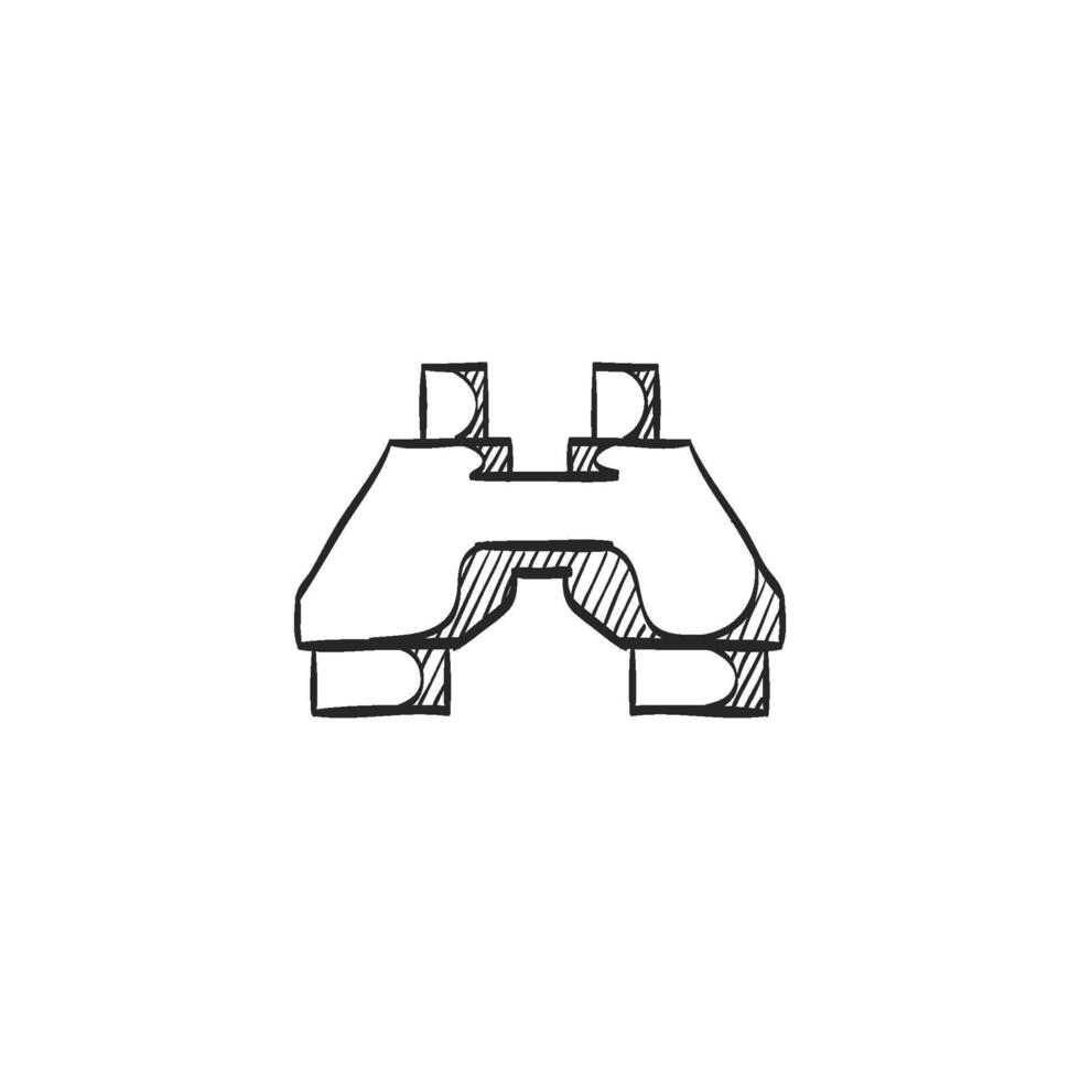 mão desenhado esboço ícone binocular vetor