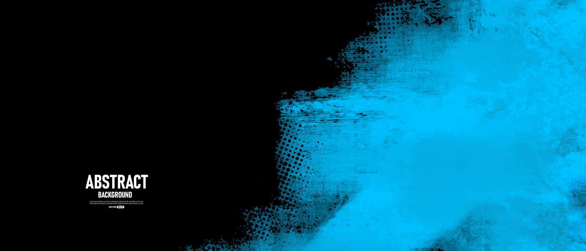 fundo abstrato aquarela preto e azul com textura de tela vetor