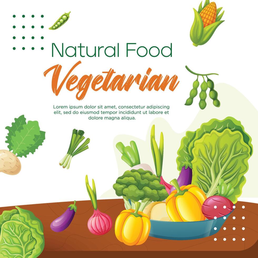 postar modelo para vegetariano ou orgânico produtos vetor