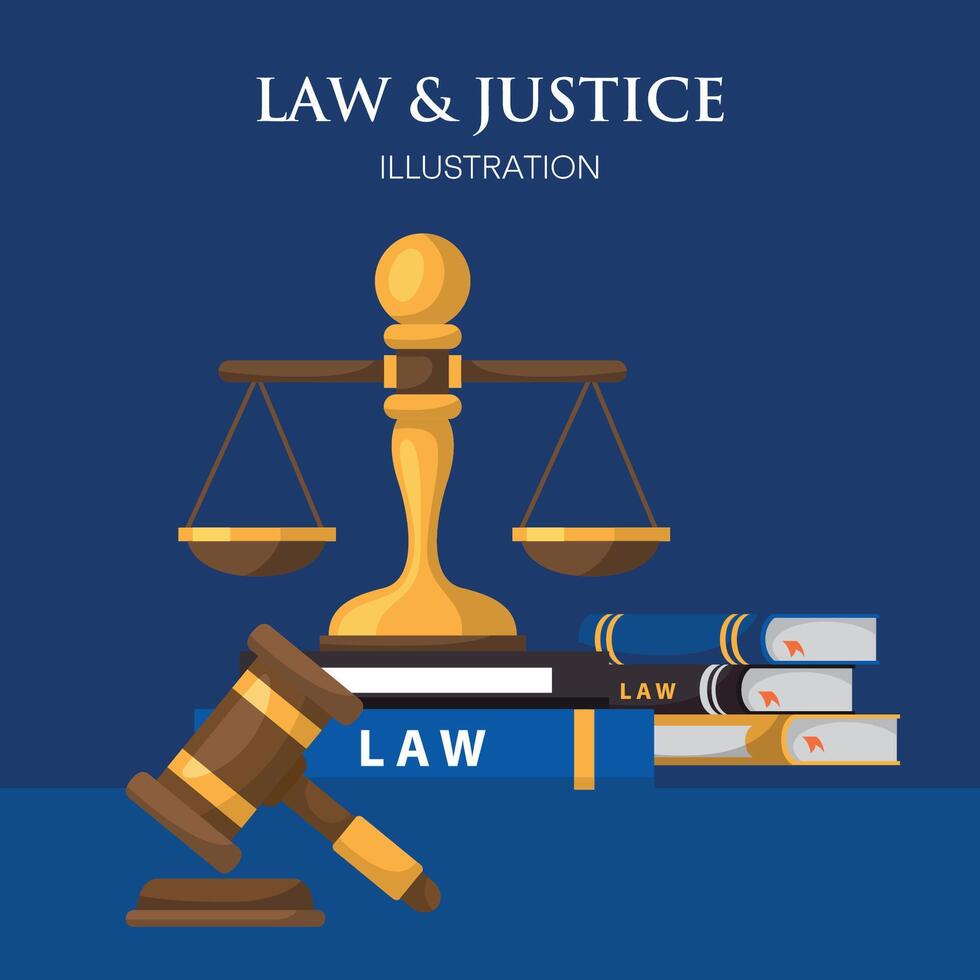 lei e justiça ilustração Projeto. lei empresa o negócio vetor