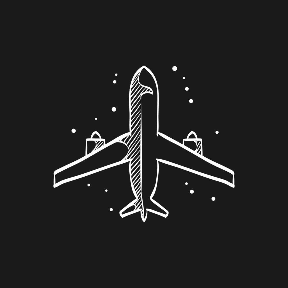 avião ícone dentro rabisco esboço linhas. aviação transporte viagem passageiro comercial vetor