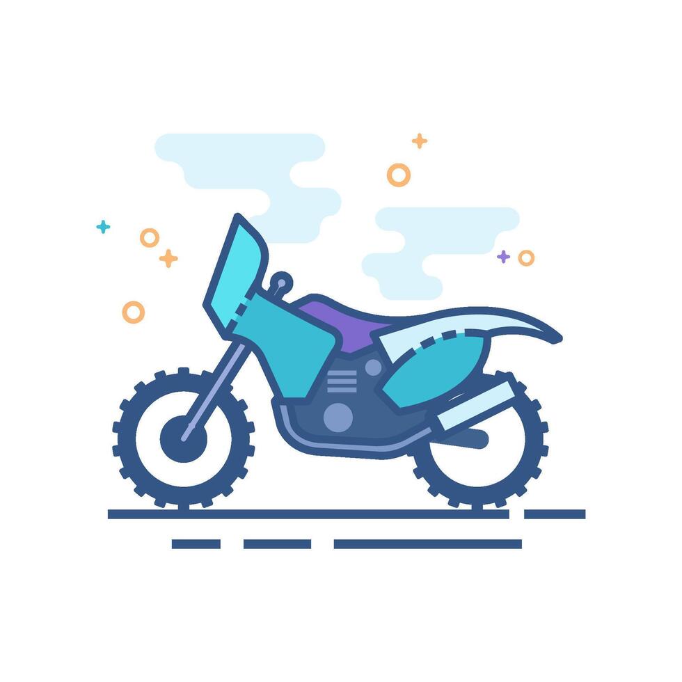 motocross ícone plano cor estilo vetor ilustração