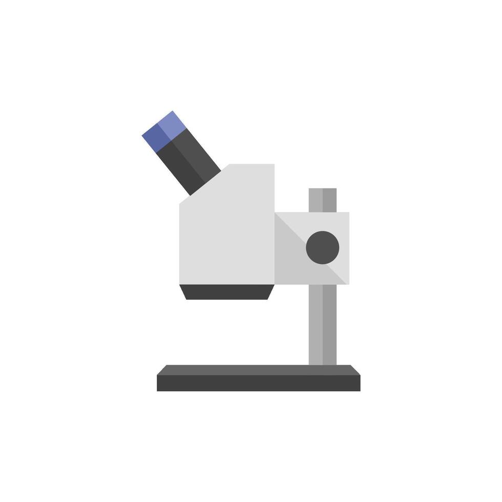 microscópio ícone dentro plano cor estilo. Ciência equipamento laboratório químico biologia bactérias vírus ampliação vetor