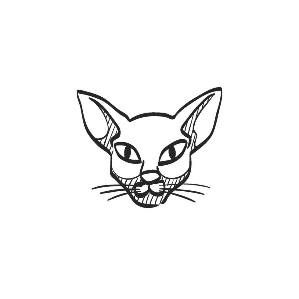 mão desenhado esboço ícone gato vetor