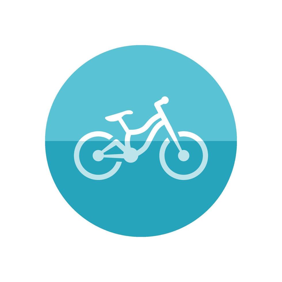 montanha bicicleta ícone dentro plano cor círculo estilo. esporte transporte explorar distância resistência bicicleta suspensão vetor