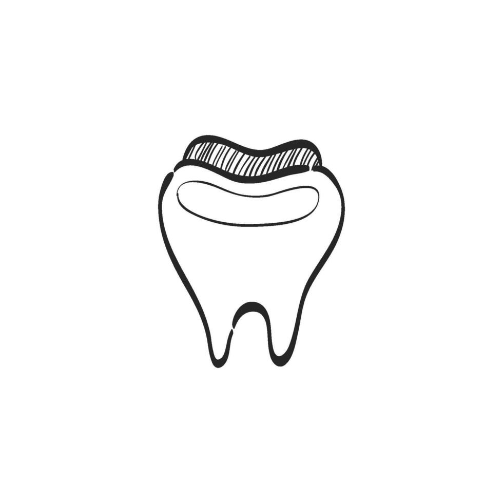 mão desenhado esboço ícone dente vetor