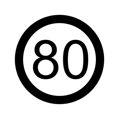 Limite de velocidade de vetor 80 ícone
