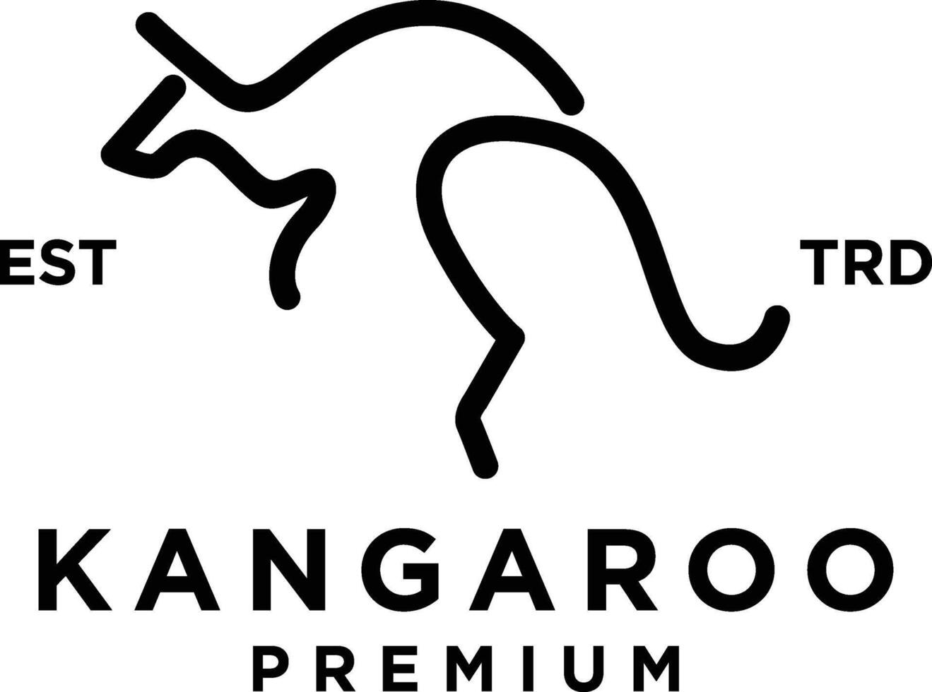 conjunto do canguru linha logotipo ícone Projeto ilustração vetor