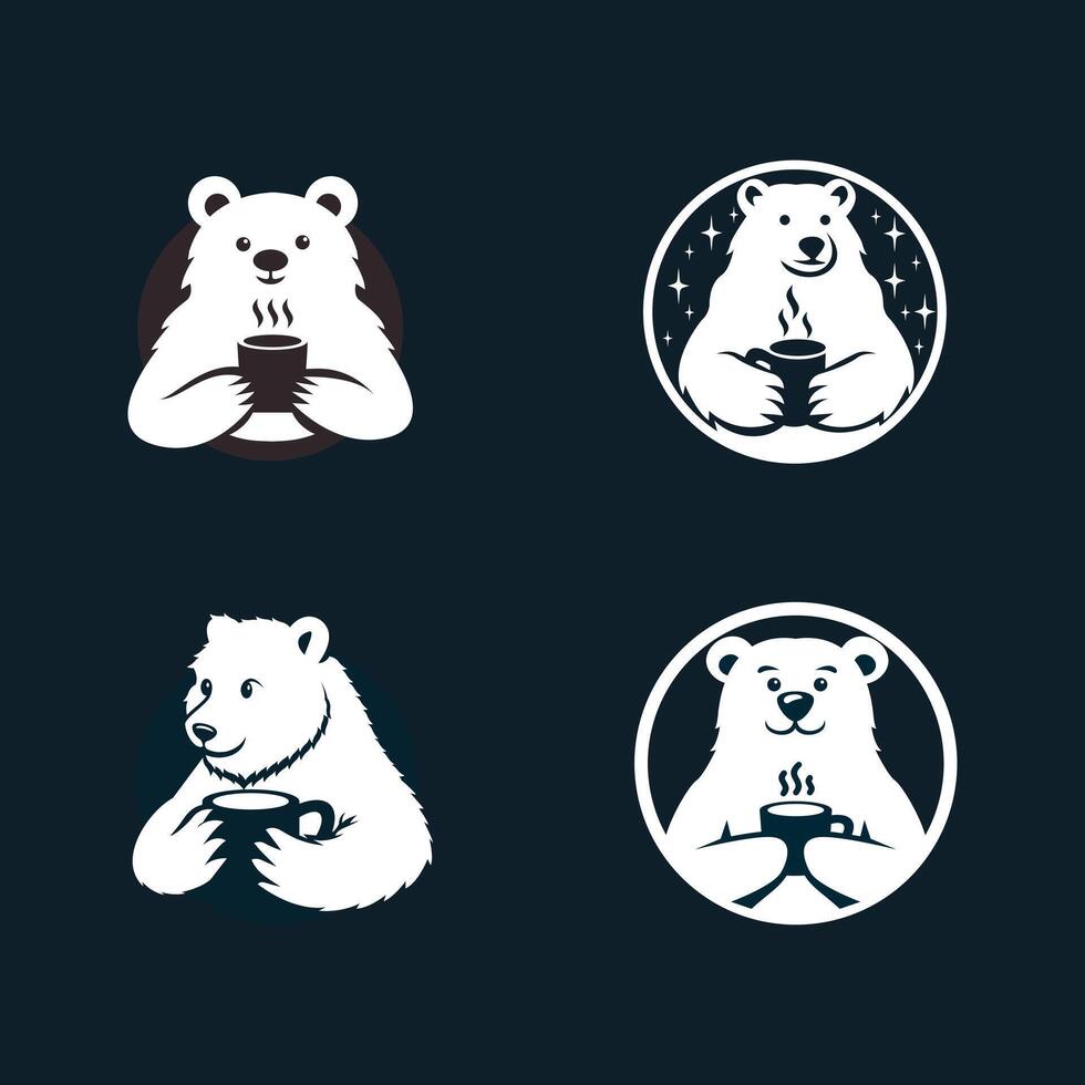 polar Urso café logotipo ícone ilustração Projeto vetor