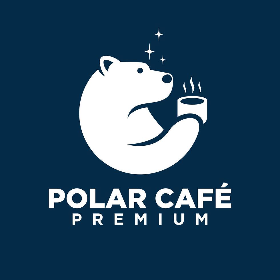 polar Urso café logotipo ícone ilustração Projeto vetor