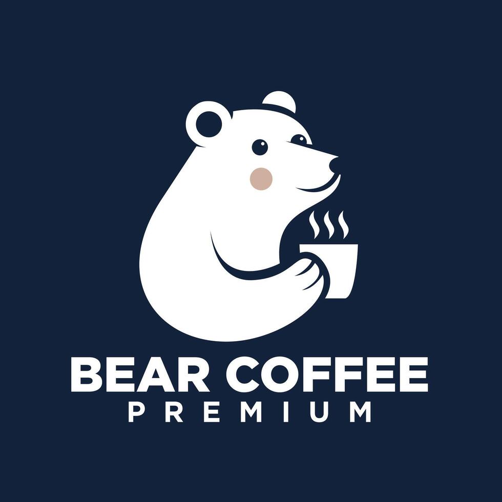 polar Urso café logotipo ícone ilustração Projeto vetor