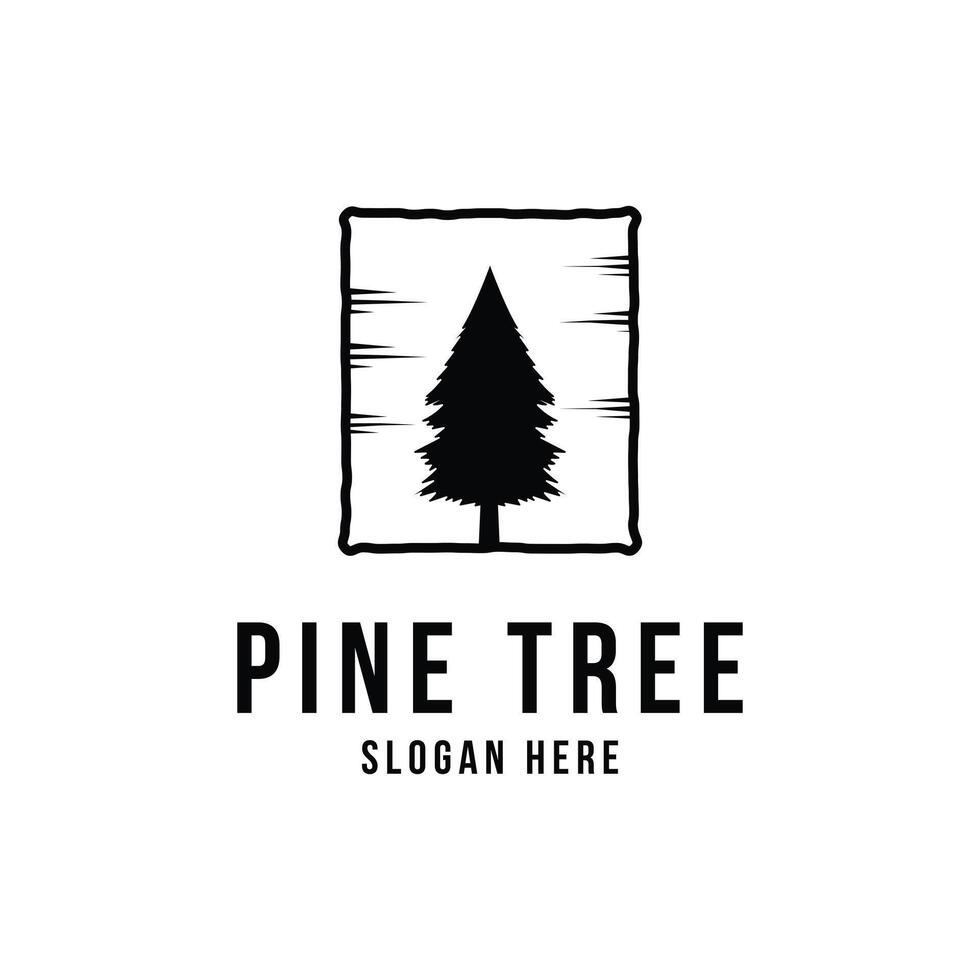 pinho árvore logotipo Projeto vintage retro estilo vetor