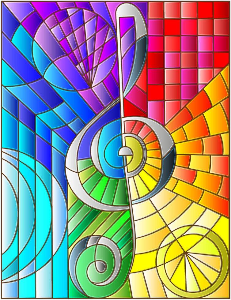 arco Iris cor música abstrato ilustração vetor