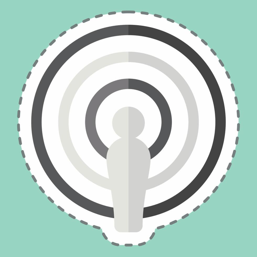 adesivo linha cortar podcast. relacionado para podcast símbolo. simples Projeto editável. simples ilustração vetor