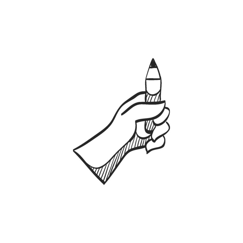 mão desenhado esboço ícone lápis a medida vetor