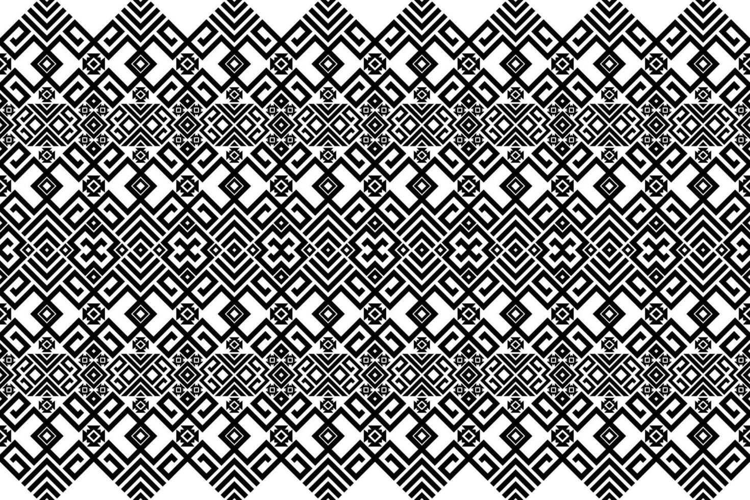 padrão de tecido geométrico floral preto branco vetor