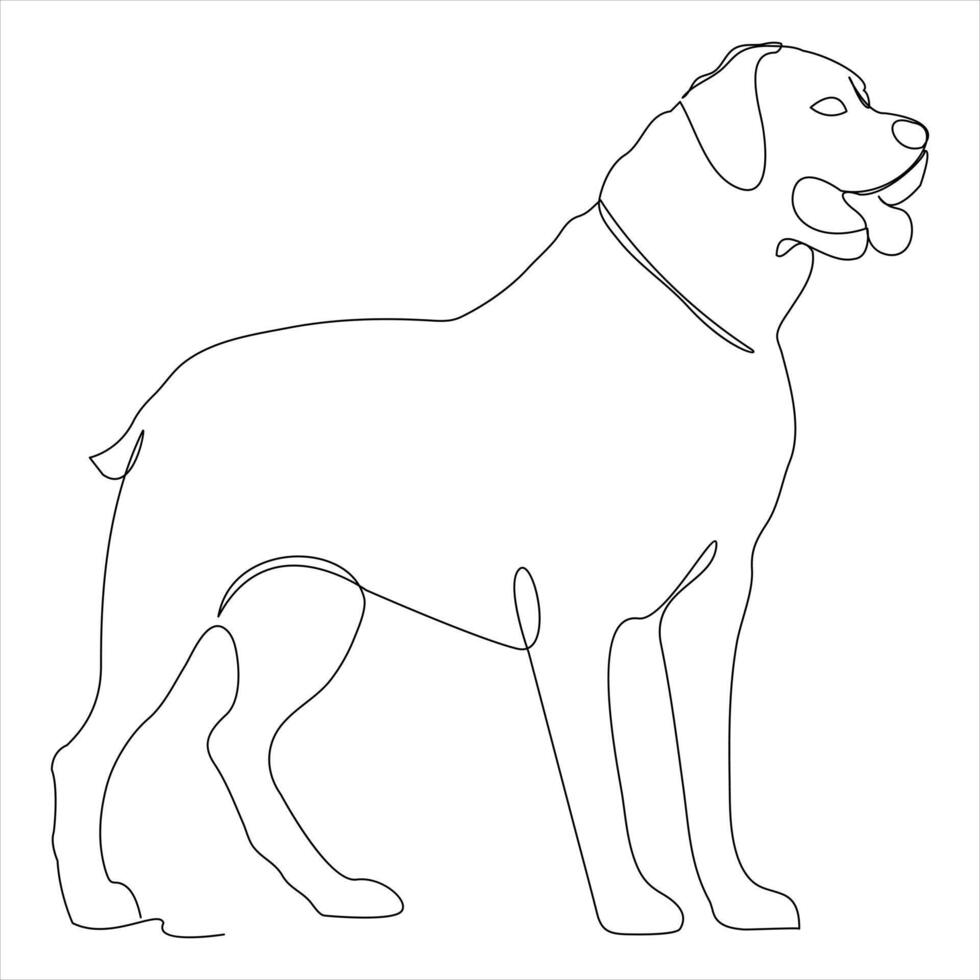 contínuo solteiro linha arte desenhando estilo do cachorro e solteiro linha cachorro desenhando vetor ilustração