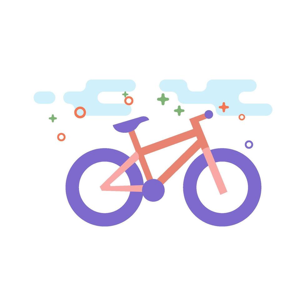 gordo pneu bicicleta ícone plano cor estilo vetor ilustração
