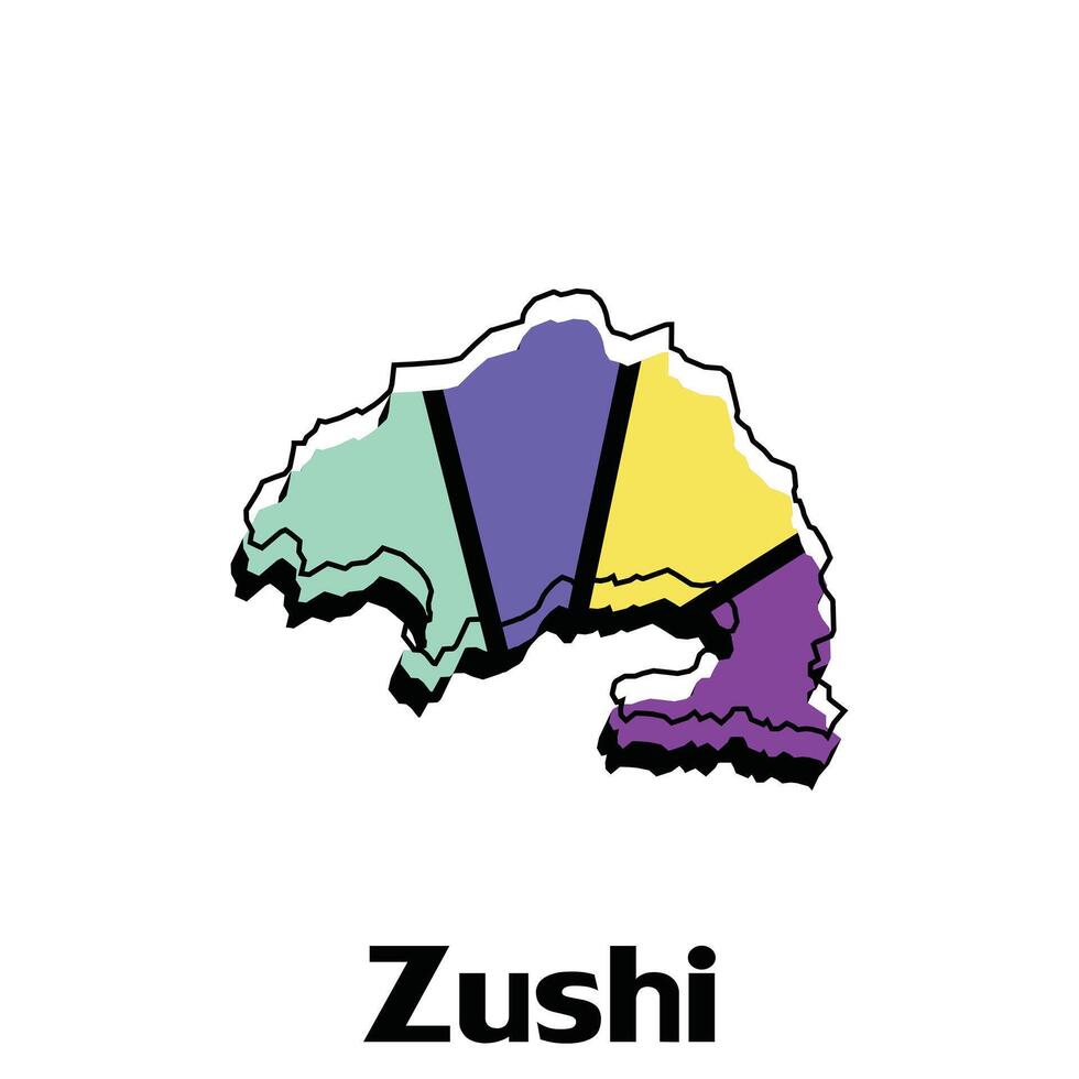 zushi mapa. em branco vetor mapa do a país. fronteiras do Japão para seu infográfico. vetor ilustração. Projeto modelo