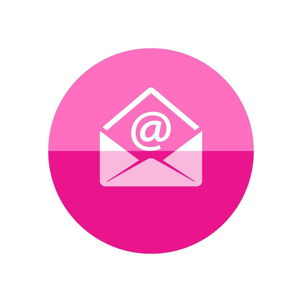 o email ícone dentro plano cor círculo estilo. aberto envelope vetor