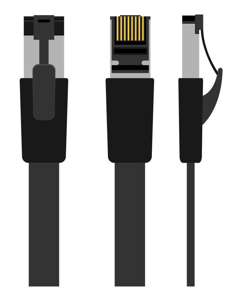 plug lan para ilustração vetorial de transmissão de internet isolada no fundo branco vetor