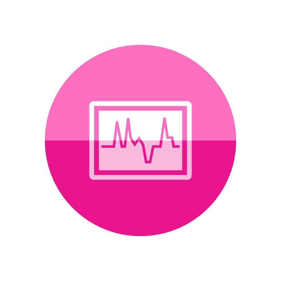 coração taxa monitor ícone dentro plano cor círculo estilo. médico saúde Cuidado digital vigilância pacientes crítico coma vetor