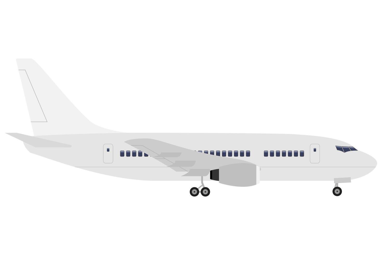 ilustração vetorial de estoque de avião de passageiros isolada no fundo branco vetor