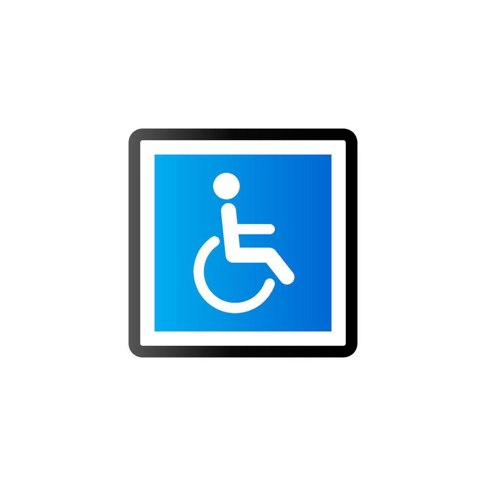 Desativado Acesso ícone dentro duo tom cor. estrada construção cadeira de rodas vetor